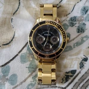 Gold Fossil Watch